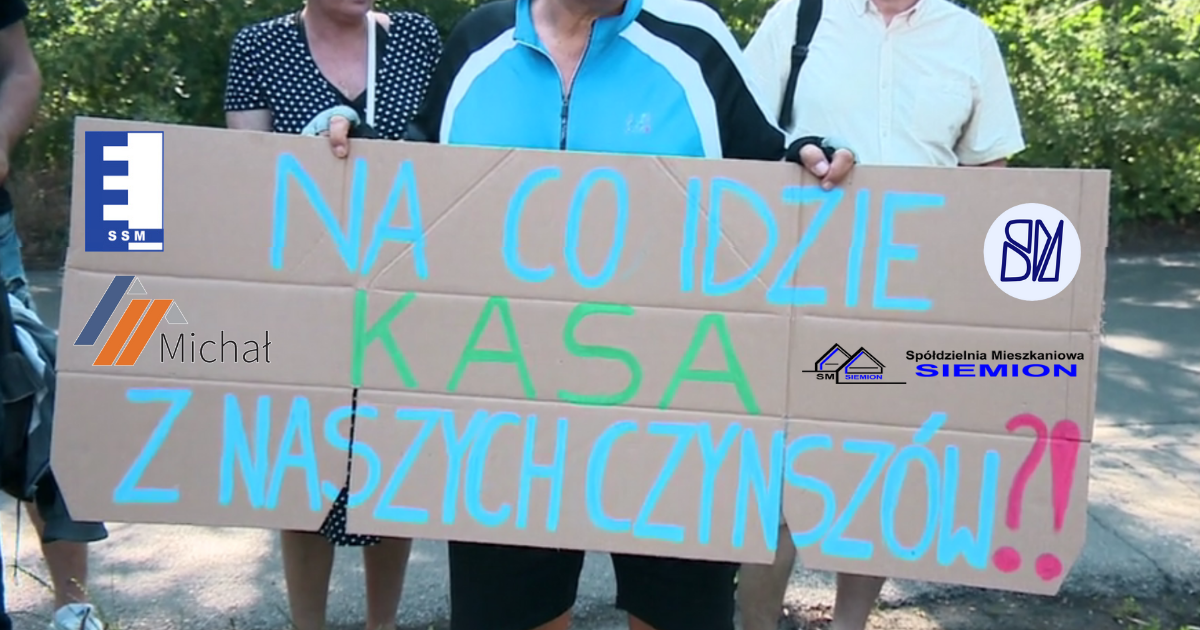 Zestawienie symboli i grafiki pokazujące niewydolność systemu spółdzielni mieszkaniowych w Siemianowicach Śląskich