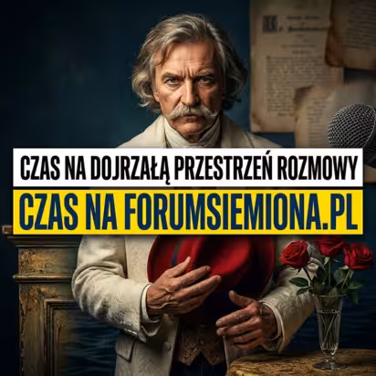 forumsiemiona-dojrzala-przestrzen-rozmowy-portret-strona-glowna Portret starszego mężczyzny z czerwonym kapeluszem i hasłem ForumSiemiona.pl o dojrzałej przestrzeni rozmowy.