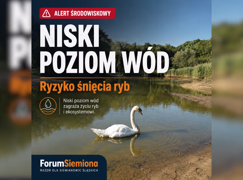 Krytycznie niski poziom wód i niżówka hydrologiczna siemianowice